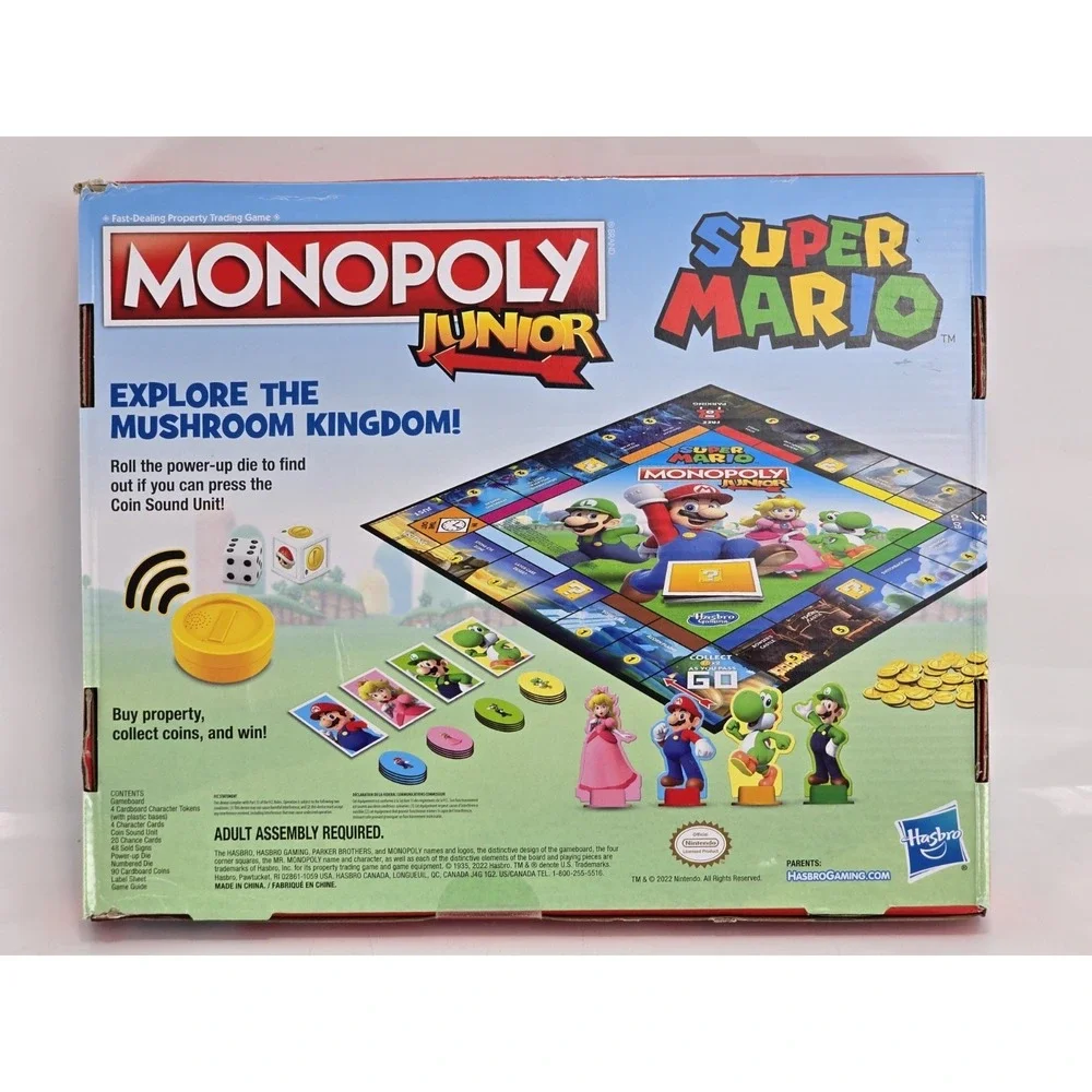 Monopoly Junior Super Mario Edition‎ Board Game, Fun Kids' Ages 5+ (BOX DAMAGE)